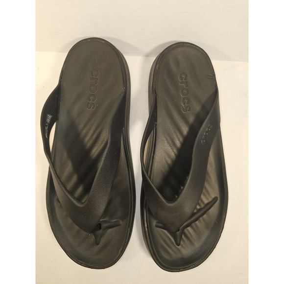 CROCS Shoes - Crocs Black Getaway Sandal Platform Chunky Flip Flops Women's Size 8